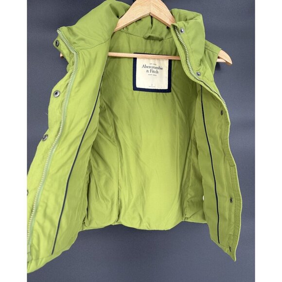 Abercrombie & Fitch Women's Puffer Vest Size S Green Down/Feather Blend Y2k - Picture 6 of 12